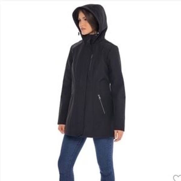 Bcbg max Azria black Womens Contemporary
Fit Long Sleeve Rain Coat - Picture 3 of 10